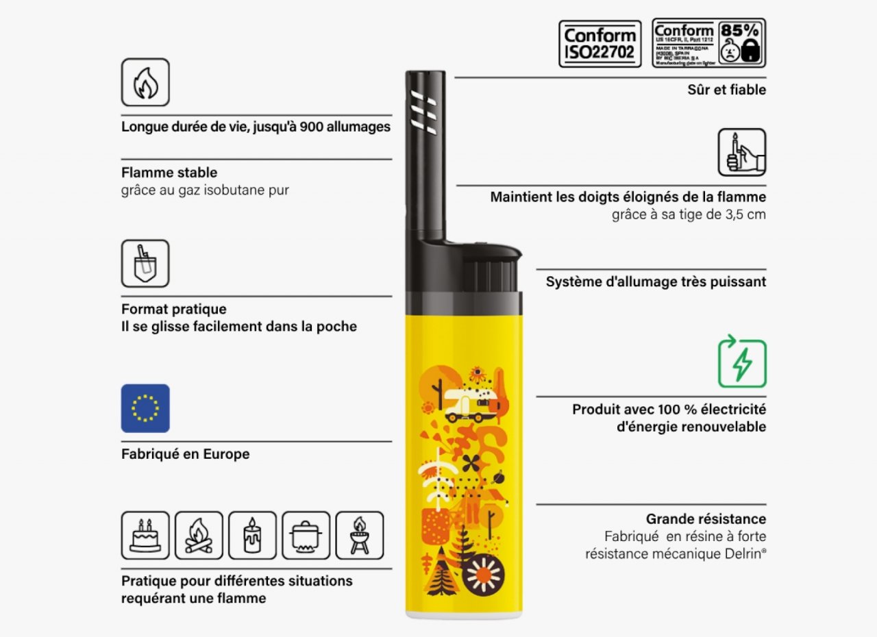 Caractéristiques du briquet BIC EZ Reach